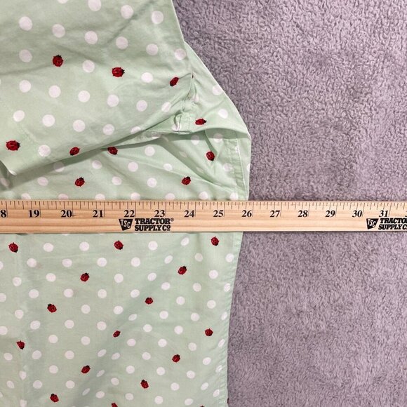 NWOT Lands' End Men's XL Mint Green Polka Dot & Ladybug Short Sleeve Button-Up - Picture 5 of 11